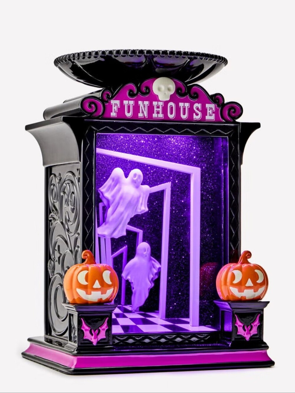 New Bath & Body Works Halloween Light Up  Funhouse Pedestal 3 Wick Candle Holder